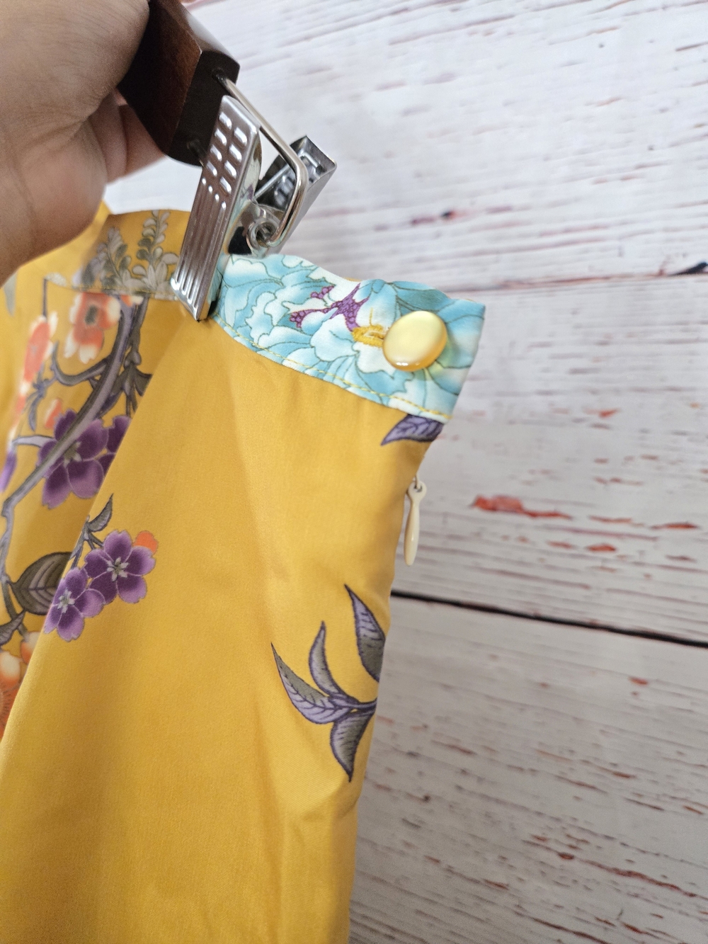 ModCloth Ikebana for All Floral A-Line Skirt Mustard Yellow XL - Picture 4 of 16